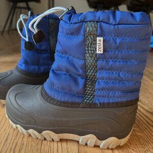 Zella Blue Quilted Snow Boots Kids Size 13M Excellent Condition